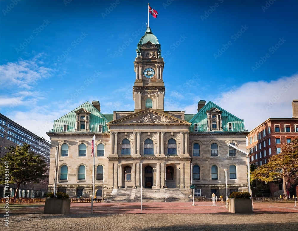 Fototapeta premium historic city hall in downtown halifax nova scotia