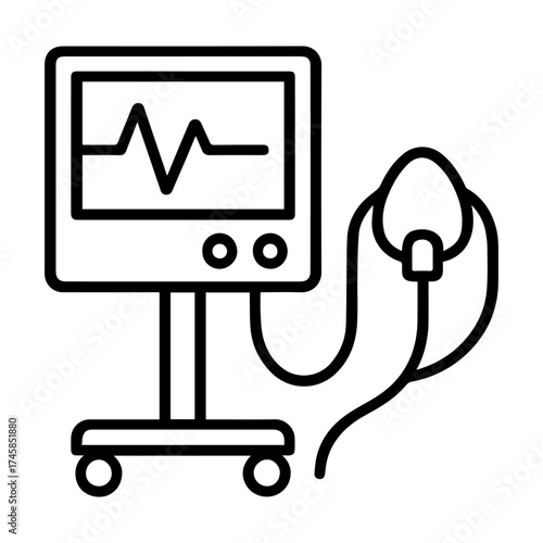 outline icon medical ventilator vector on a white background
Vector outline icon on a white background