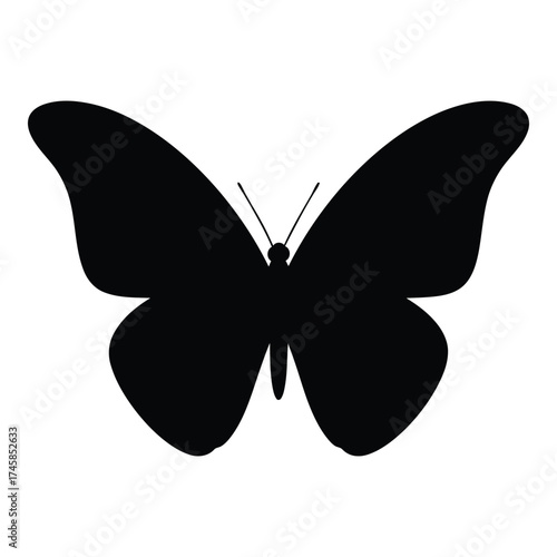 A striking black butterfly design with delicate wings a beautiful silhouette