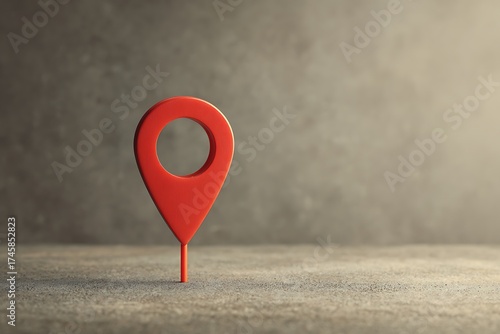 Find your destination with this vibrant red location pin on neutral background