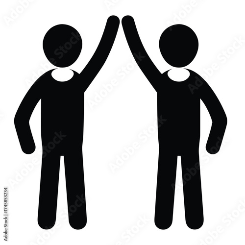 Person Waving Hand Pictogram Isolated on White Background