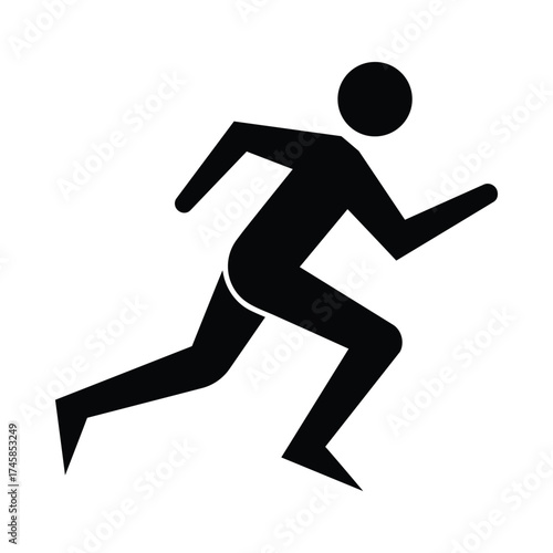 Runner in Motion Vector Icon Isolated on White Background