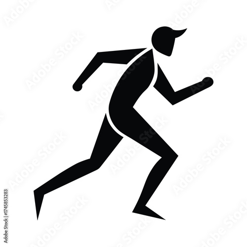 Running Figure Sports Symbol Isolated on White Background