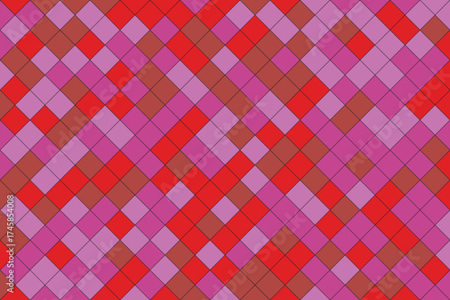 Colorful geometric pattern with red and pink hues abstract background design