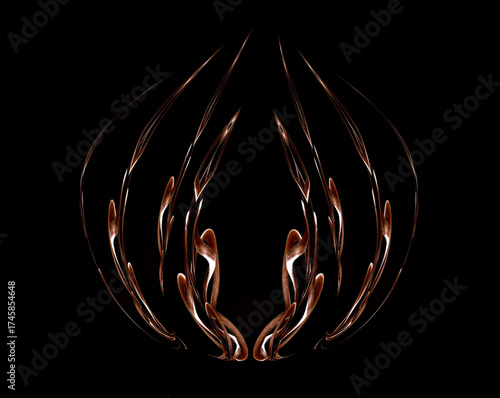 Glowing branches graphic illustration