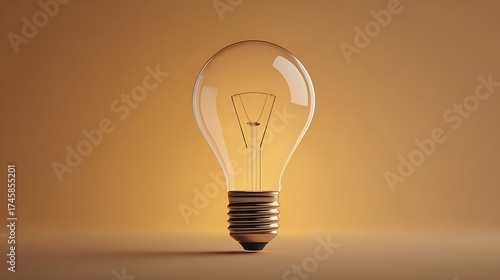 Brilliant idea concept, classic light bulb symbolizing innovation and creativity