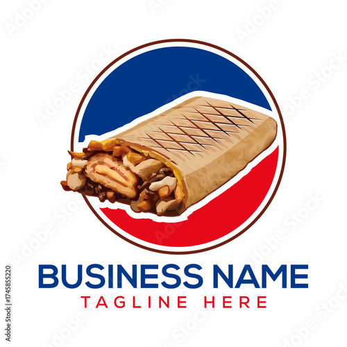 Delicious Shawarma Burrito Wrap Fast Food Vectors Illustrations Logo