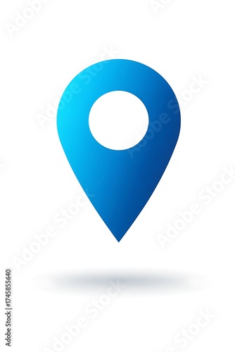 Dynamic blue location pin graphic for modern mapping and navigation