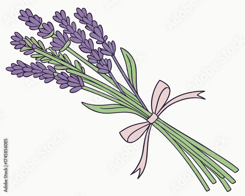 Lavender Bouquet Tied with Ribbon | Rustic Lavender Bunch Floral Decoration