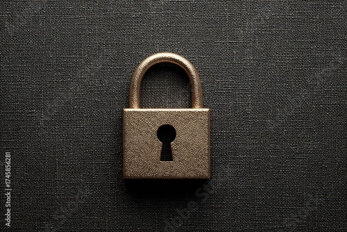 Secure golden padlock on textured dark background symbolizes protection, privacy, and safety