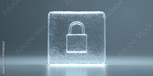 Secure your digital assets with this strong padlock frozen in ice