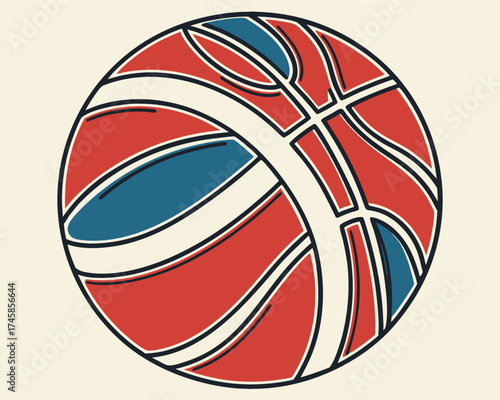 Retro Basketball Design Concept Artwork | Vintage Style Basketball Graphic Design