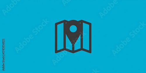 Modern map icon with pin signifies location planning and travel discovery