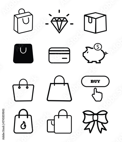 some shopping bag and useful icon design