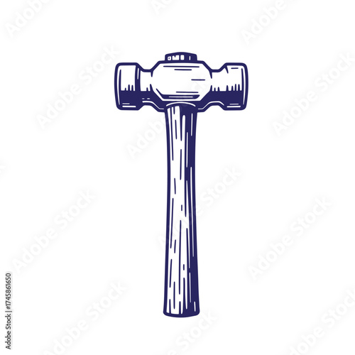 Vintage illustration of a heavy duty sledgehammer isolated on white background