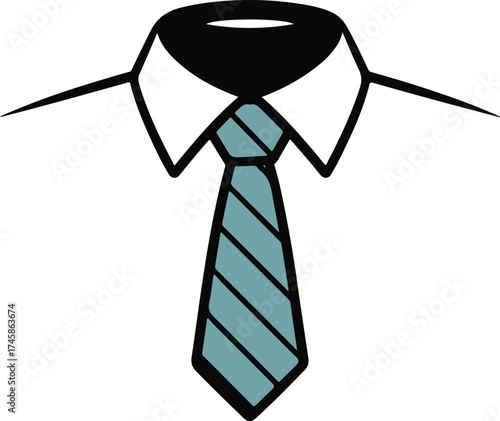 Black suit and shirt with a tie symbol illustration for businessman success