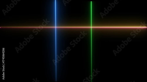 Single neon line animation. Abstract neon line photo frame animation.Bright neon line animation. Horizontal And vertical neon line animation. Neon light saber lines