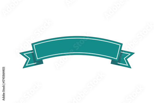 Free Download Decorative teal ribbon banner element for graphic design projects and labels - GFXLoad