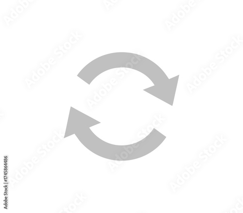 Two Arrows Forming a Circular Rotation on a White Background Symbolizing Renewal
