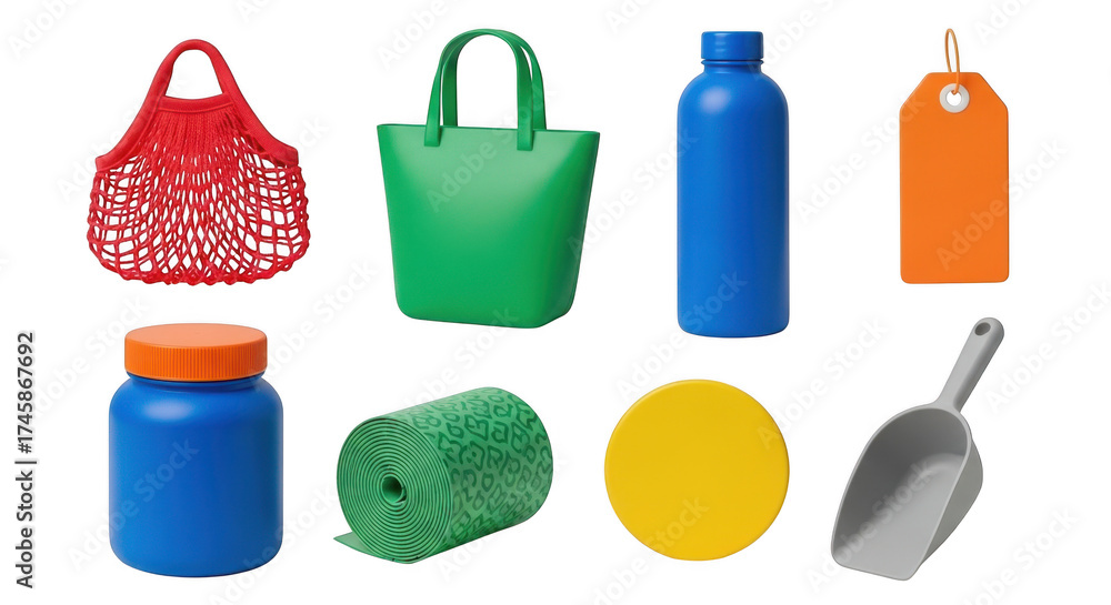 Obraz premium Collection of diverse retail and household items showcasing everyday objects for visual representation