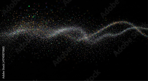 An abstract illustration of flowing particles creating a sense of movement and energy, evoking thoughts of cosmos and celestial events. vector illustration
