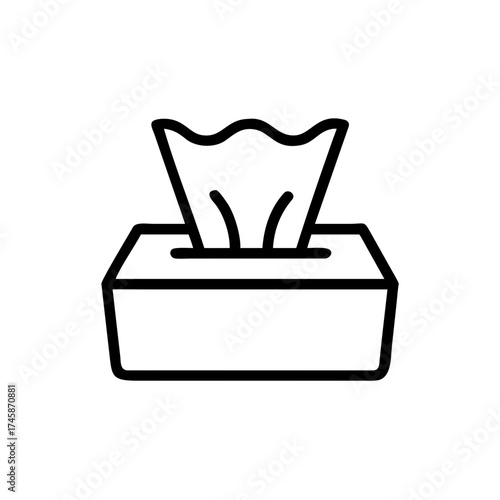 Tissue box with tissues emerging for seasonal illnesses and flu season  