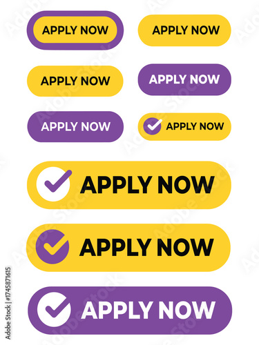 Collection of Apply Now Buttons in Various Styles
