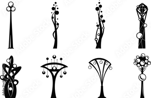 abstract, tree, sculpture, silhouette, geometric, design, circle, shape, artistic, structure, architecture, urb