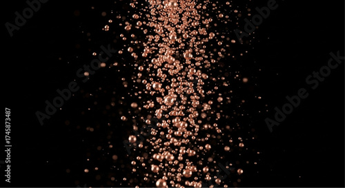 A dynamic display of bubbling liquid, featuring effervescent bubbles in a dark background.