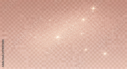 A cosmic shimmer of elegant particles dancing in a gradient backdrop. Delicate light reflects in the air with a soft focus.