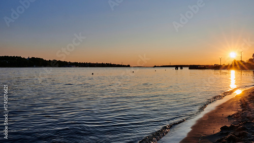 Russia. The town of Kostroma. Sunset over the Volga.