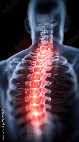 Understanding spinal health through animated imagery showing nerve signals and muscle activity