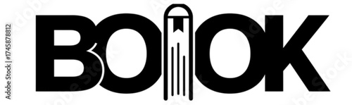 Creative book wordmark logo with a stylized bookmark letter L.