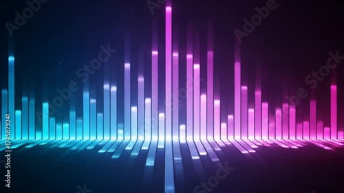 Abstract digital sound wave visualization, representing audio frequencies with vibrant colors.
