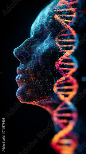 Exploring the connection between human identity and DNA in a digital art presentation
