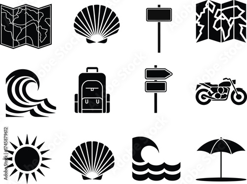 Travel And Vacation Themed Pictorial Representation Collection For Designers And Travelers