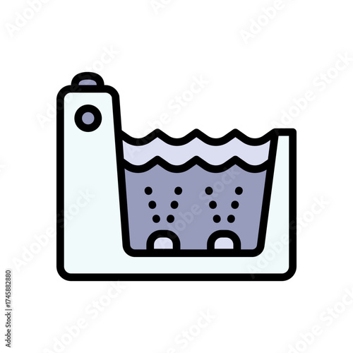 Hydro bathtub icon color vector. Massage health, pool spa. Healthcare, skincare, wellness symbol. Vector isolated illustration.