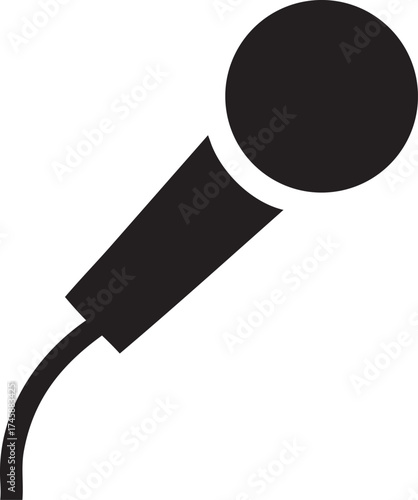 Classic microphone silhouette for audio recording live performances and public speaking events