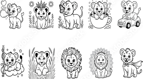 Cute Baby Elephant Coloring Pages – Kids and Toddler Animal Coloring Set