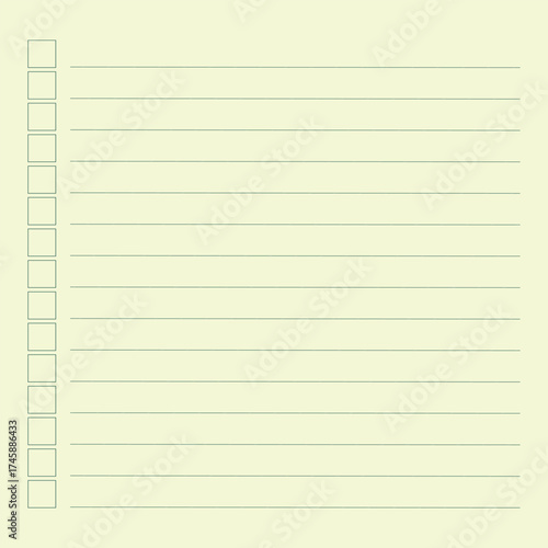 Graph paper. Printable To do list with check boxes, checklist, grid paper with color horizontal lines. Geometric pattern for school, textures, notebook, diary. Realistic lined paper blank.