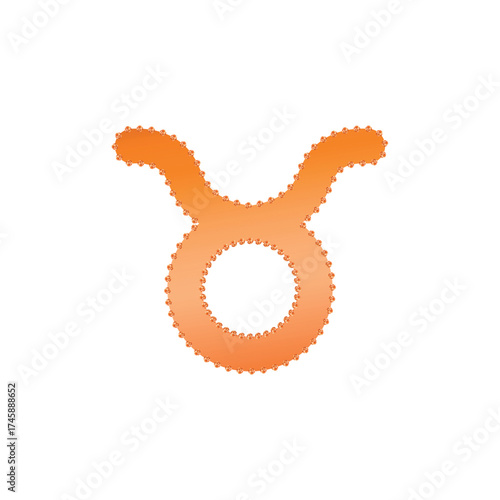 Zodiac horoscope. Taurus astrological icon symbol. Stylized star sign esoteric. Simple line vector illustration.