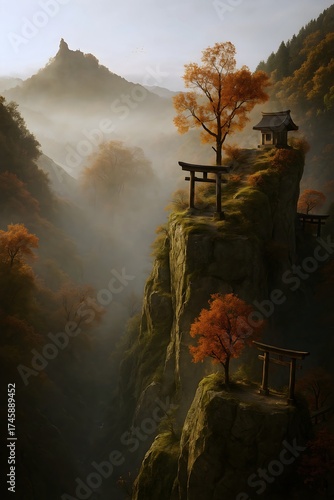 misty morning in the mountains