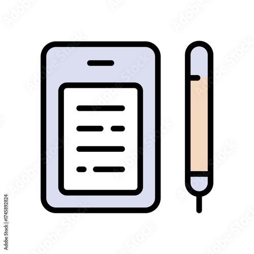 Digital Signature color icon. Electronic authorization signature simple sign. Vector symbol, logo, illustration.