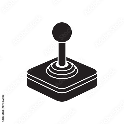 Retro joystick icon vector, Classic gaming controller design