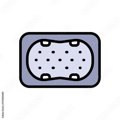 Hydro massage color icon. Top view bathtub vector sign. Healthcare, skincare, wellness. Spa health. Spa exercise. Vector isolated illustration.