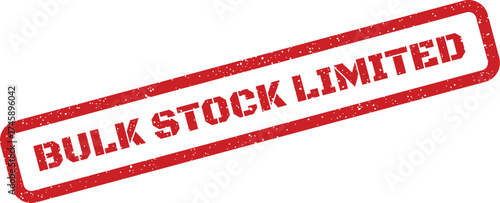 A textured rectangular rubber stamp featuring the important message BULK STOCK LIMITED for inventory status updates