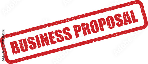 Distressed rubber stamp emblem showcasing the phrase BUSINESS PROPOSAL for formal offers and project submissions