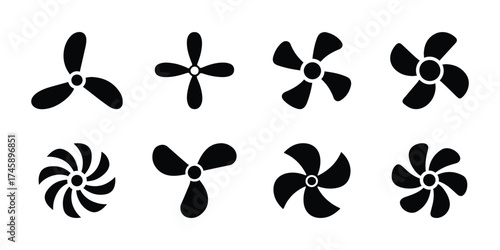 Black fan blades and propellers collection
