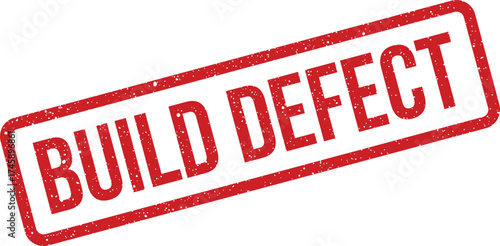 Prominent red distressed rubber stamp displaying BUILD DEFECT text, indicating a failure during compilation