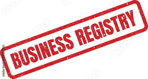 Textured rubber stamp graphic featuring the words BUSINESS REGISTRY for official documentation and company records